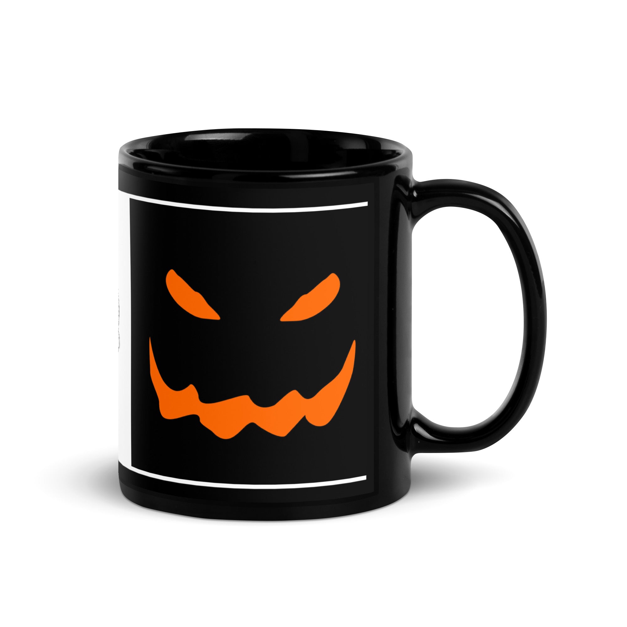 Pumpkin Face Black Glossy Mug
